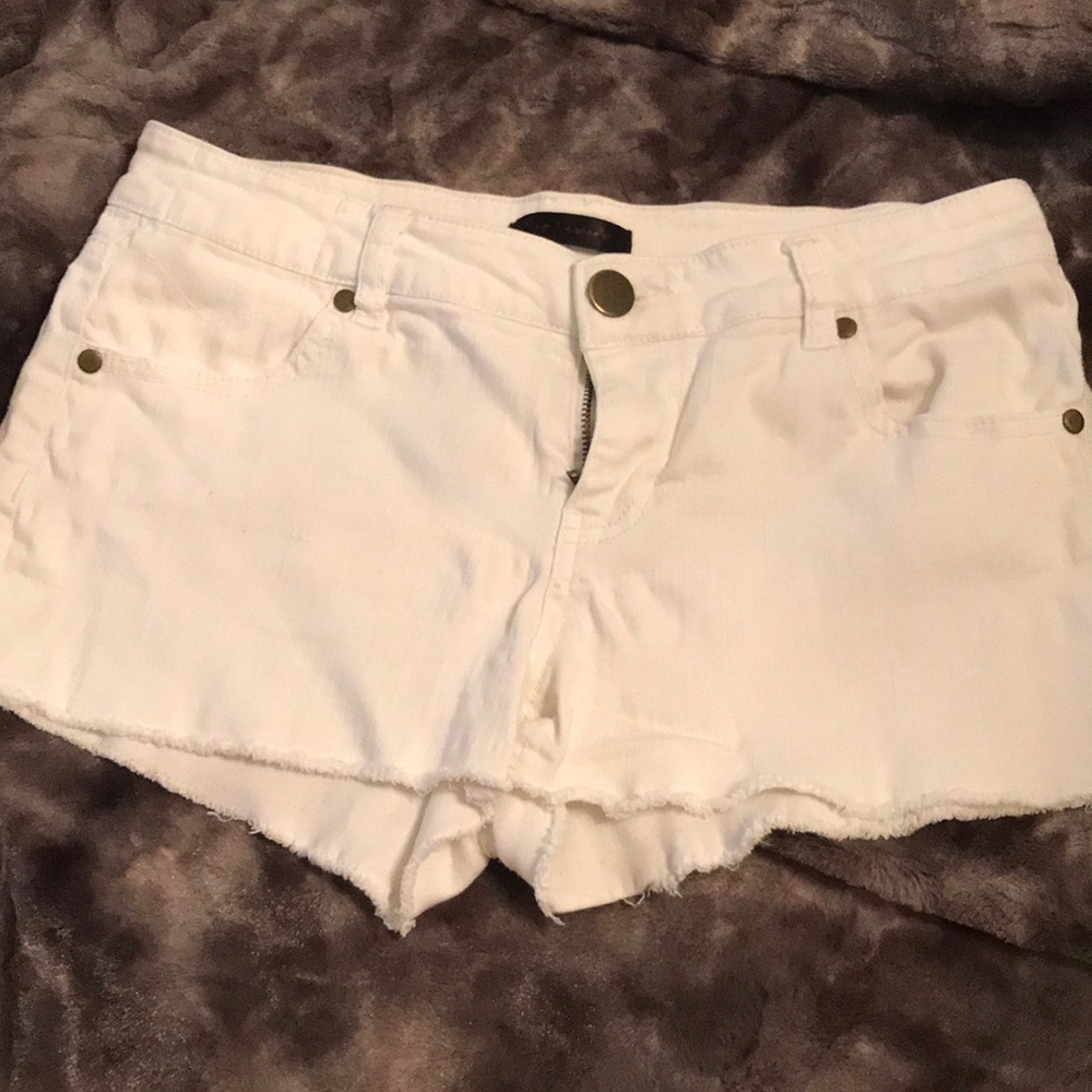 White Jean Shorts